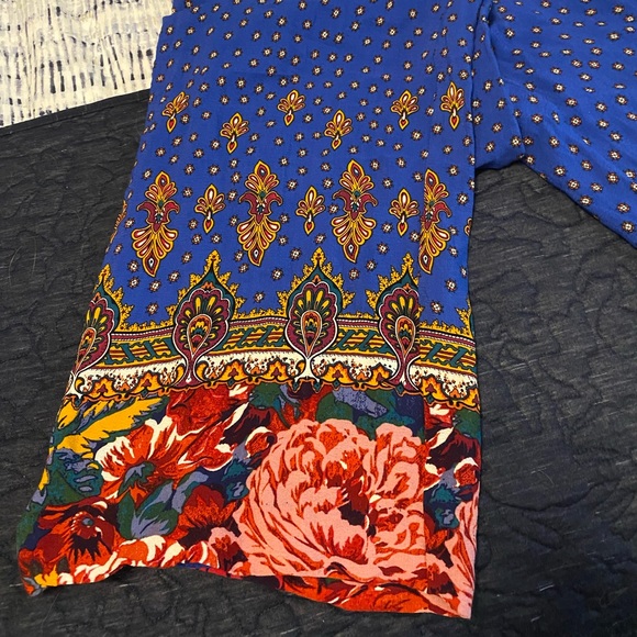 Blue Indie Wide Leg Pants with Tie Waist - Picture 3 of 4